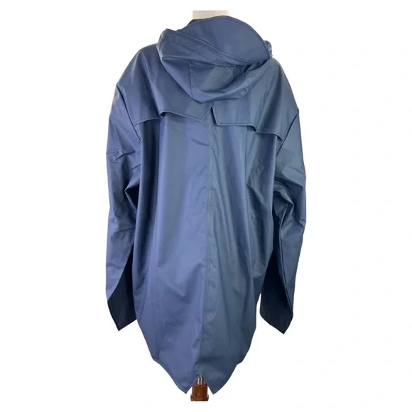 RAINS UNISEX  HOODED RAIN JACKET NAVY SZ L/XL - Picture 6 of 14